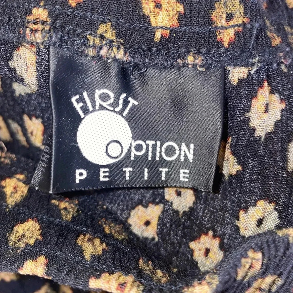 First option women’s black tan rayon tribal modest skirt Sz small petite boho - Picture 2 of 3